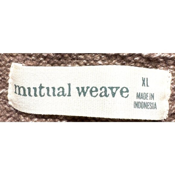 Mutual Weave XL Cable Knit Brown Turtleneck Sweater Cotton Blend Textured Design - Picture 8 of 10
